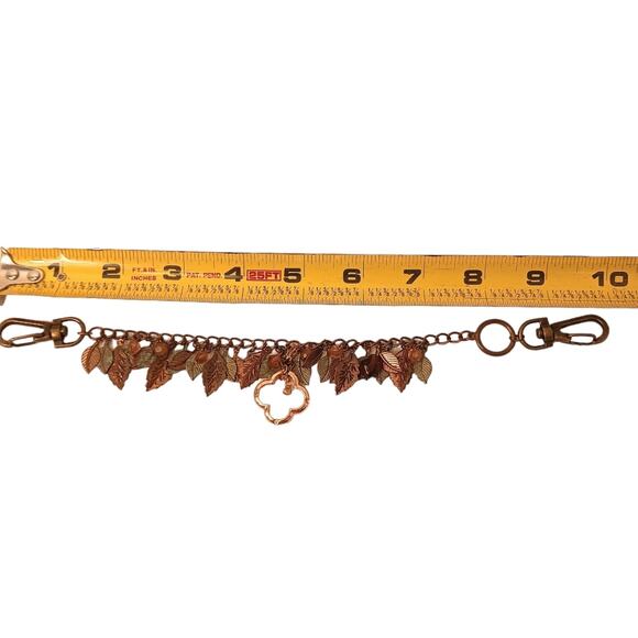 Luxe Family Tree 10" Bag Chain Charm Leaves Autumn Bronze Rustic Artsy Bohemian - Picture 8 of 11